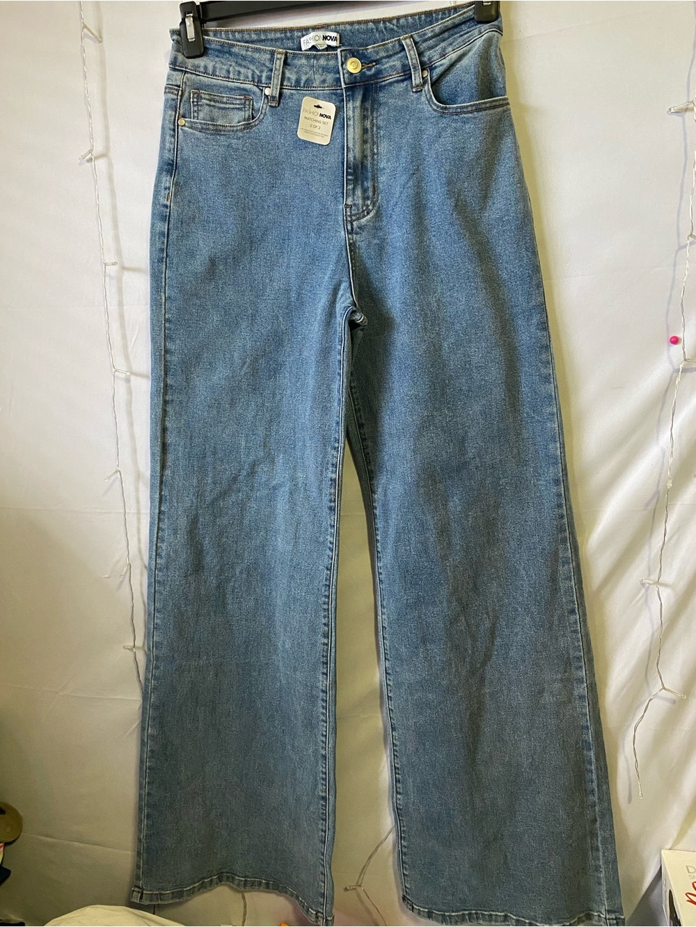 Women Wide Leg Blue Jeans